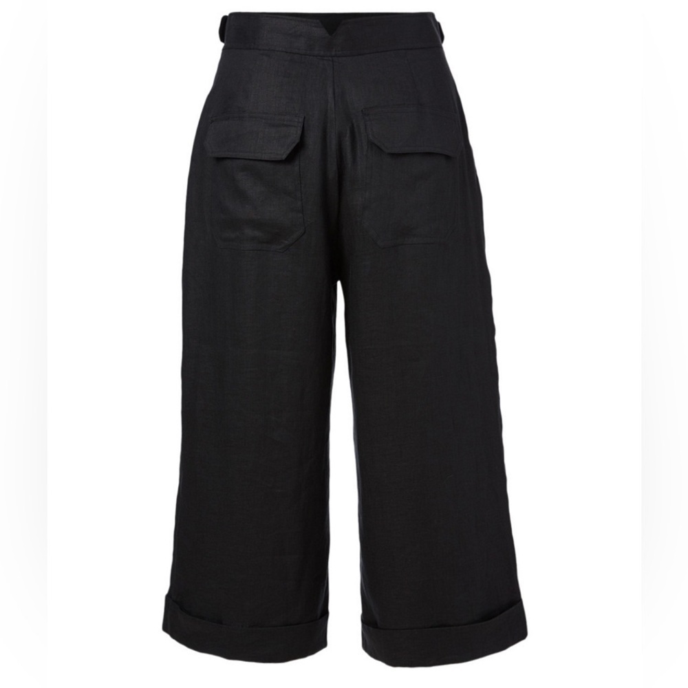 EQUIPMENT Kalil Linen Cropped Culotte Pants Folded Hem, Size 6